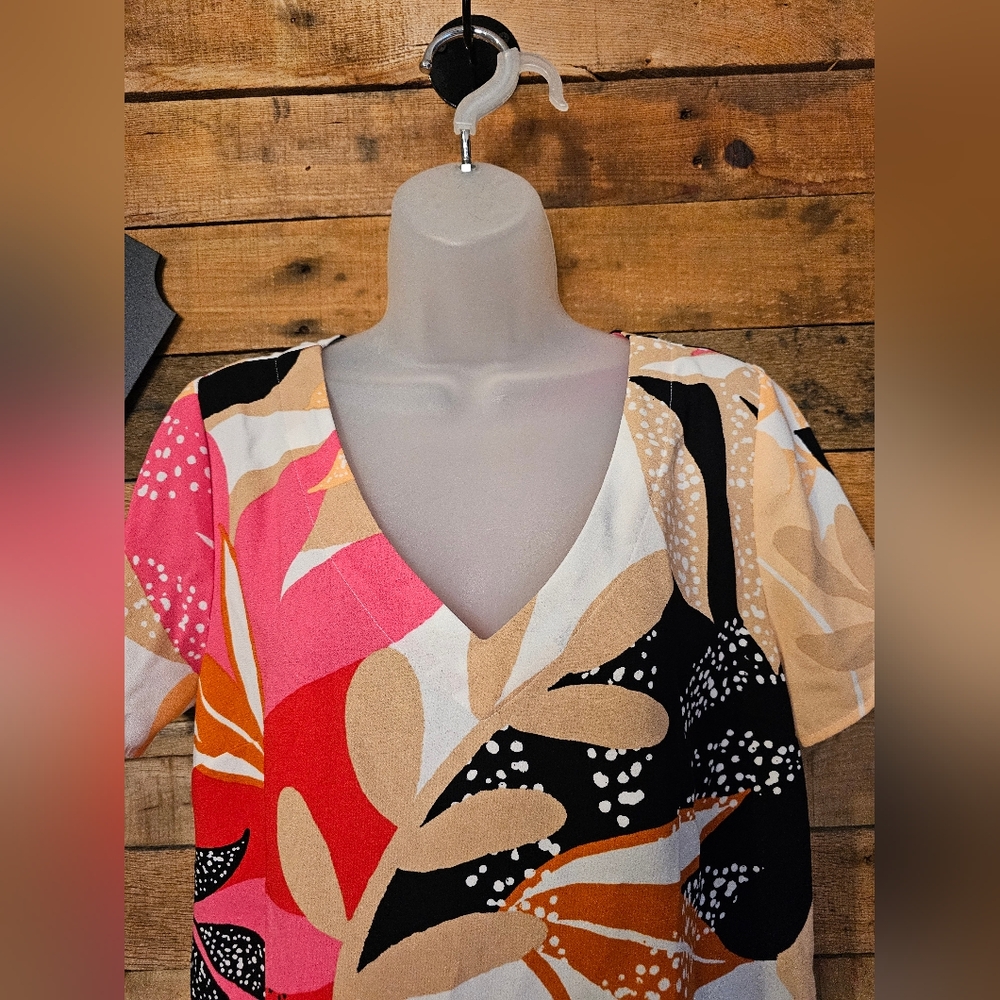 Apt 9 women's tropical floral contemporary print slip on dress size M - Picture 4 of 12